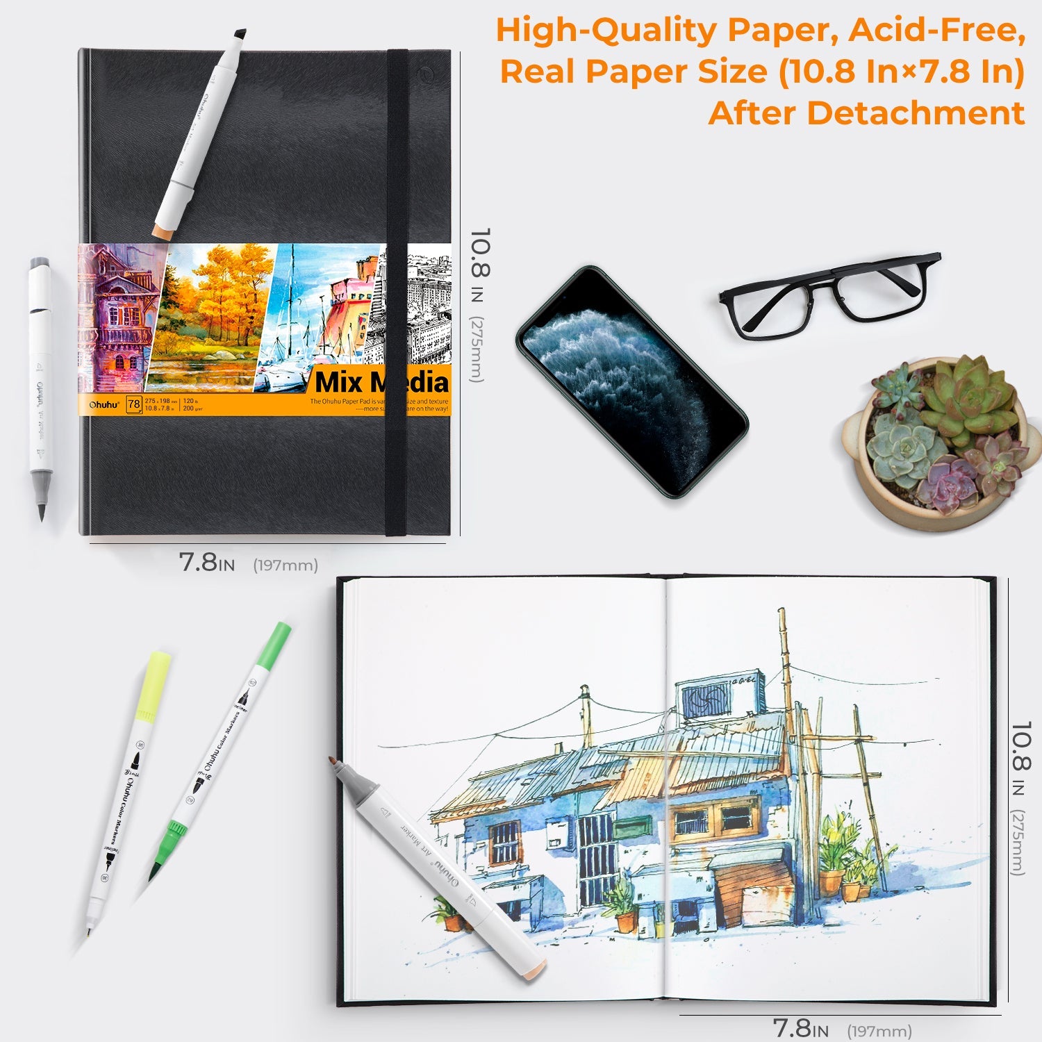 Ohuhu Mix Media Pad for Multiple Techniques