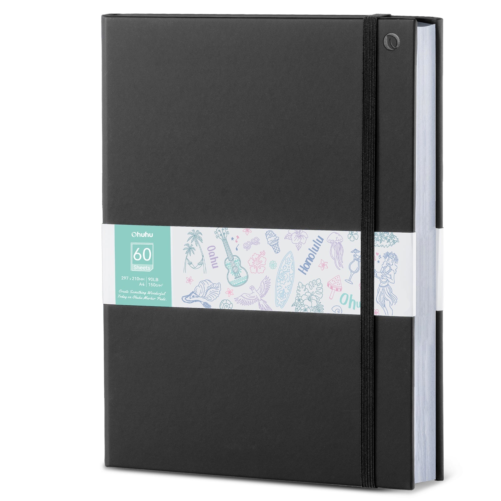 Ohuhu Bleedproof Double-Sided Marker Pad with PU Cover