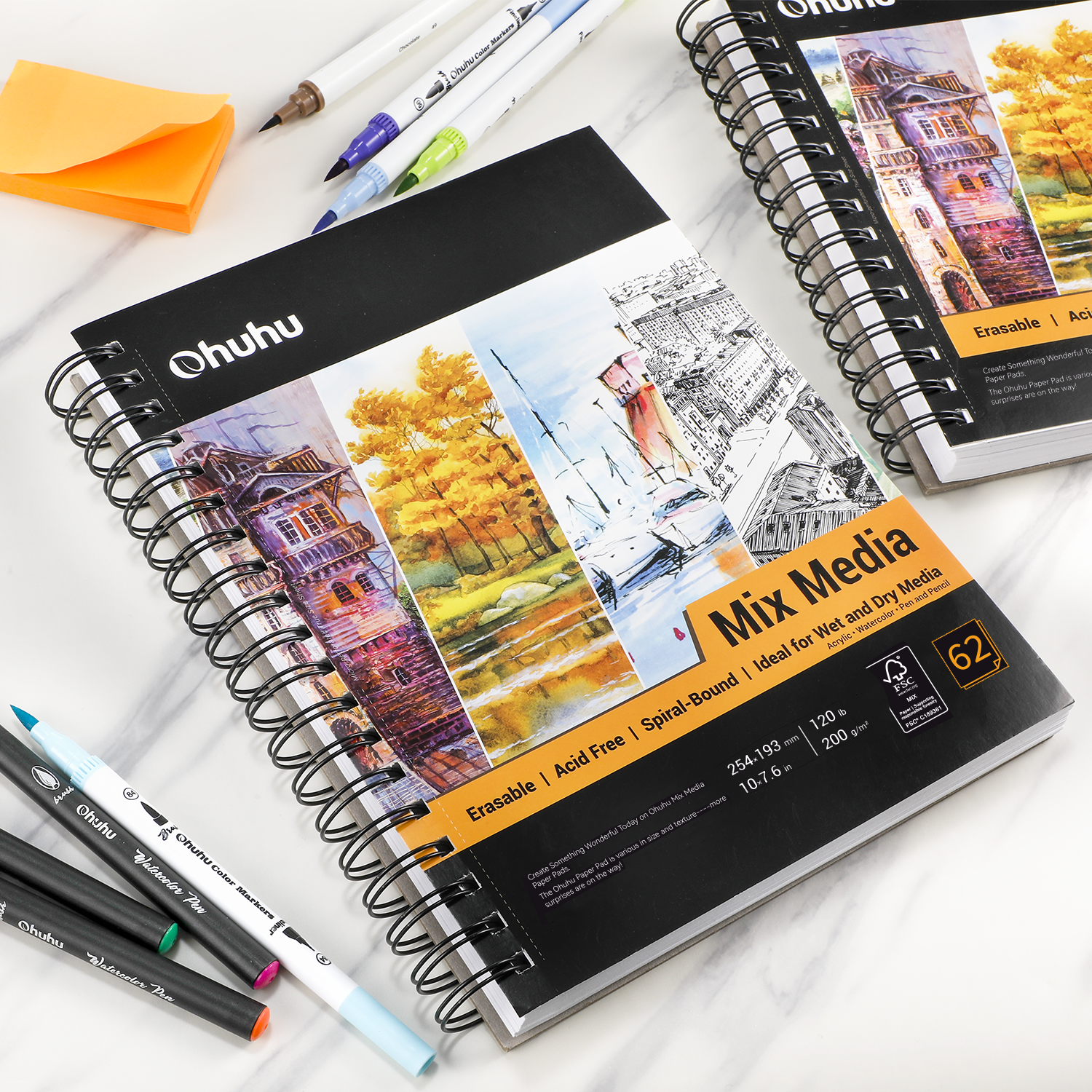 Ohuhu Spiral-Bound Mix Media Pad for Multiple Techniques (Europe Only)
