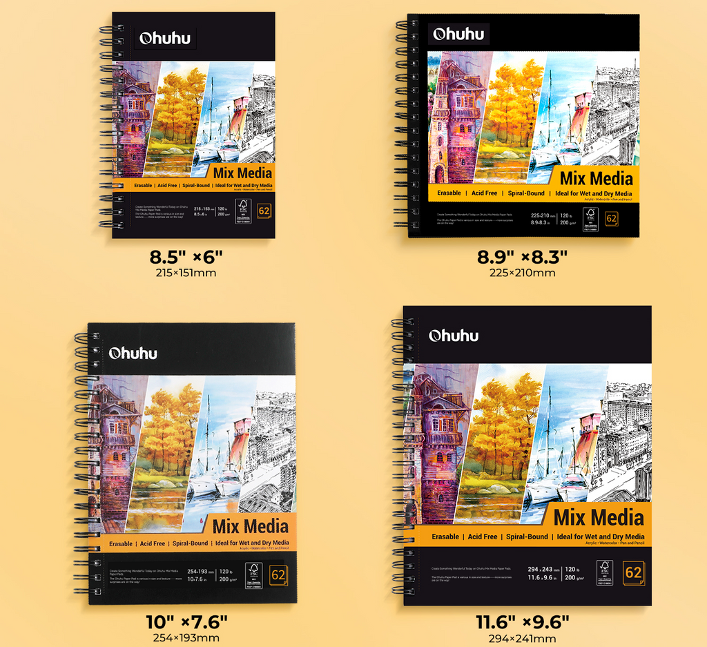 Ohuhu Spiral-Bound Mix Media Pad for Multiple Techniques (Australia Domestic Shipping)
