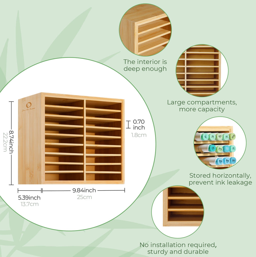 Ohuhu Bamboo Marker Organizer (Brazil Domestic Shipping)