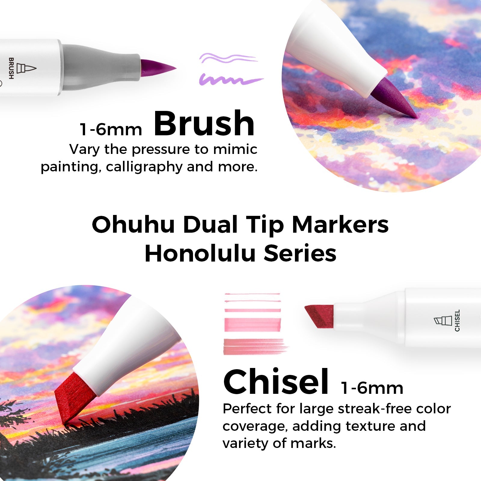 Ohuhu Honolulu 104 Colors Dual Tips Alcohol Art Markers (Ships from Asia Warehouse)