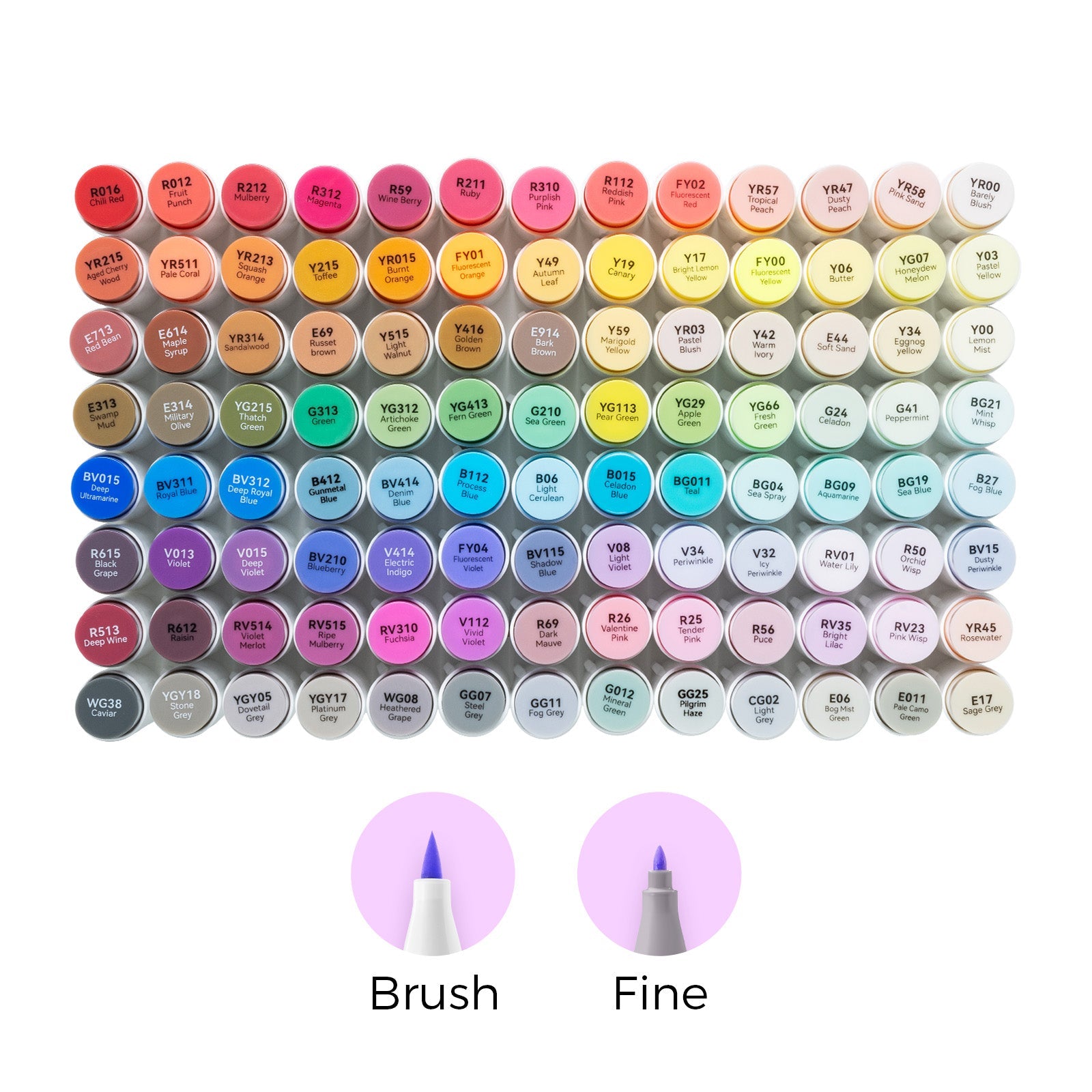 Ohuhu Honolulu 104 Colors Dual Tips Alcohol Art Markers (Mexico Exclusive)
