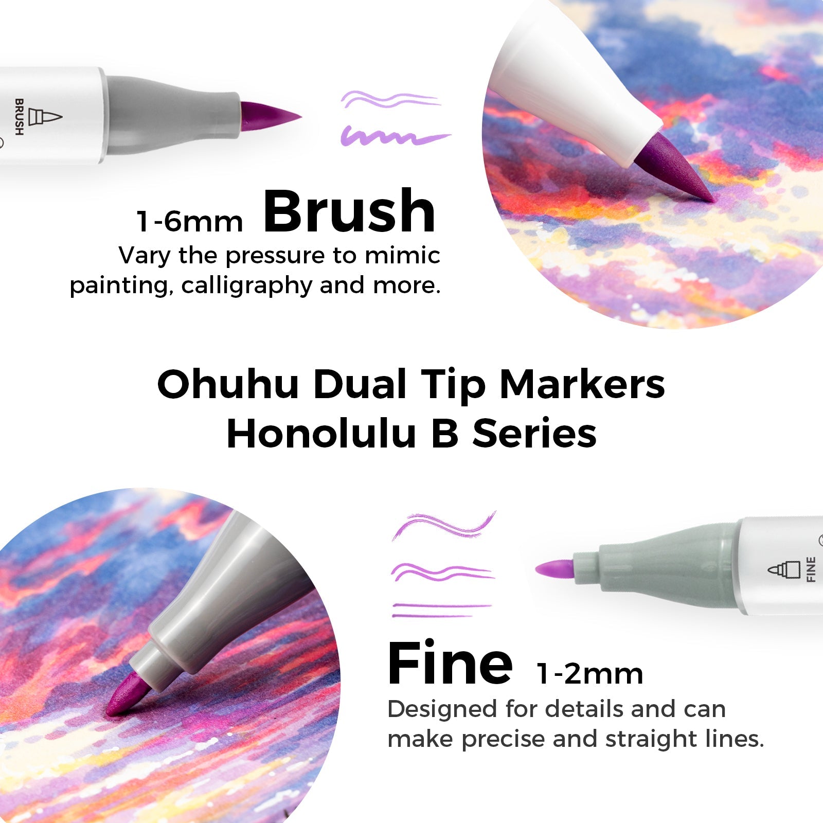 Ohuhu Honolulu 104 Colors Dual Tips Alcohol Art Markers (Ships from Asia Warehouse)