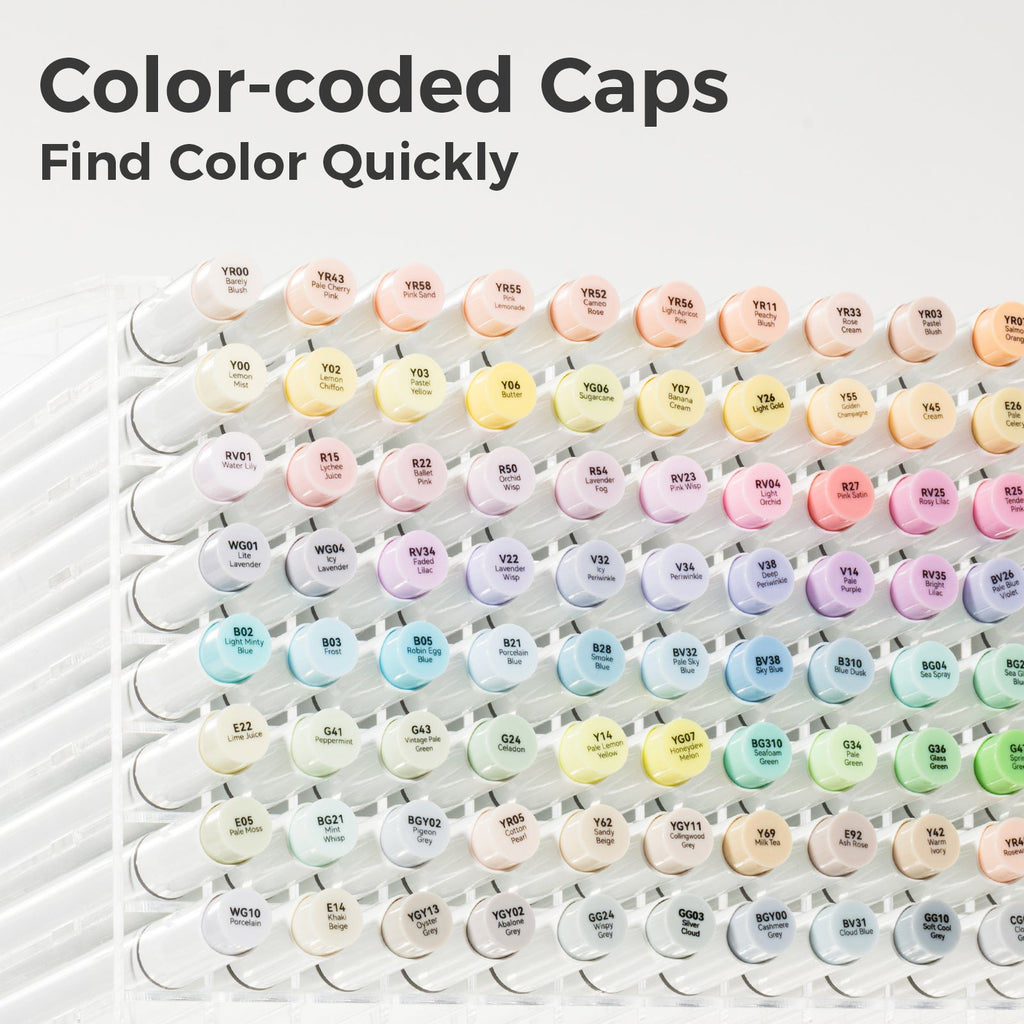 Ohuhu Honolulu 96 Pastel Colors Alcohol Art Markers - Sweetness & Blossoming (Ships from Asia Warehouse)