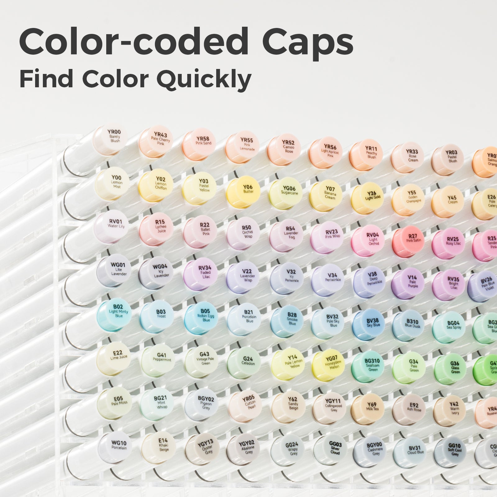Ohuhu Honolulu 96 Pastel Colors Alcohol Art Markers - Sweetness & Blossoming (Ships from Asia Warehouse)
