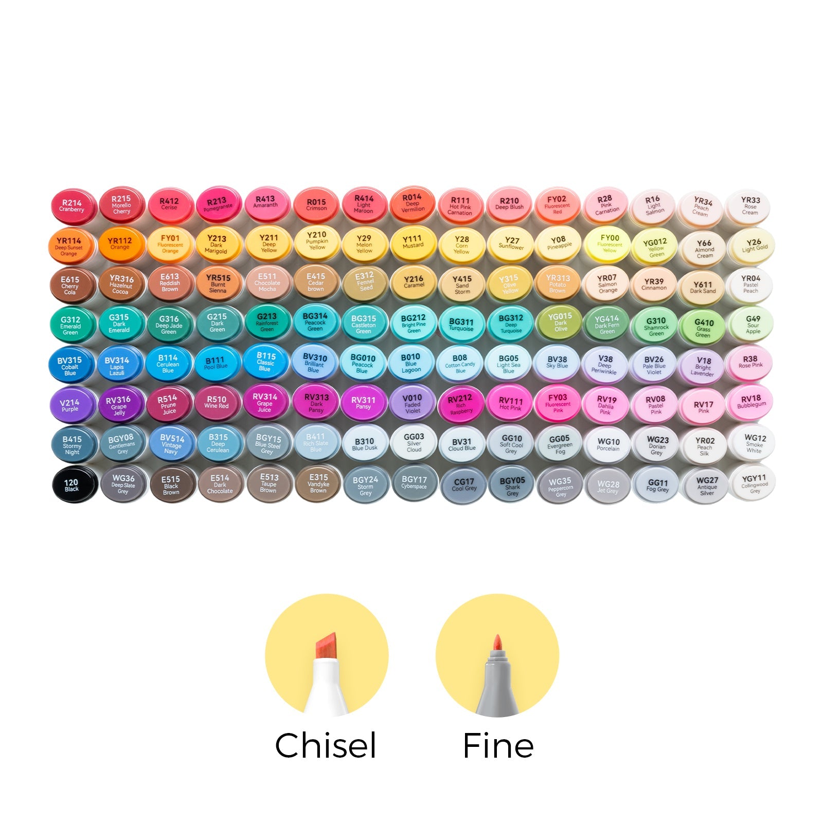 Ohuhu Oahu 120 Colors Dual Tips Alcohol Art Markers, Fine & Chisel (Ships from Asia Warehouse)