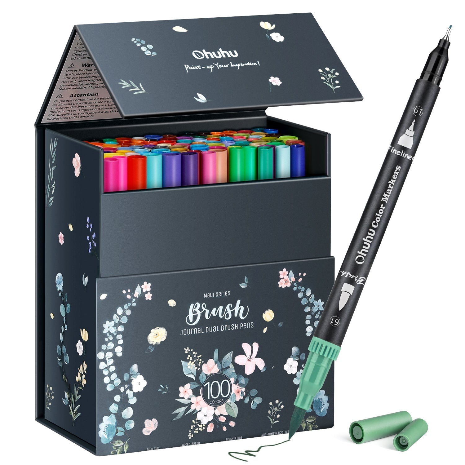 Ohuhu Maui 100 Colors Dual Tips Water Based Art Markers, Brush & Fineliner (Australia Domestic Shipping)