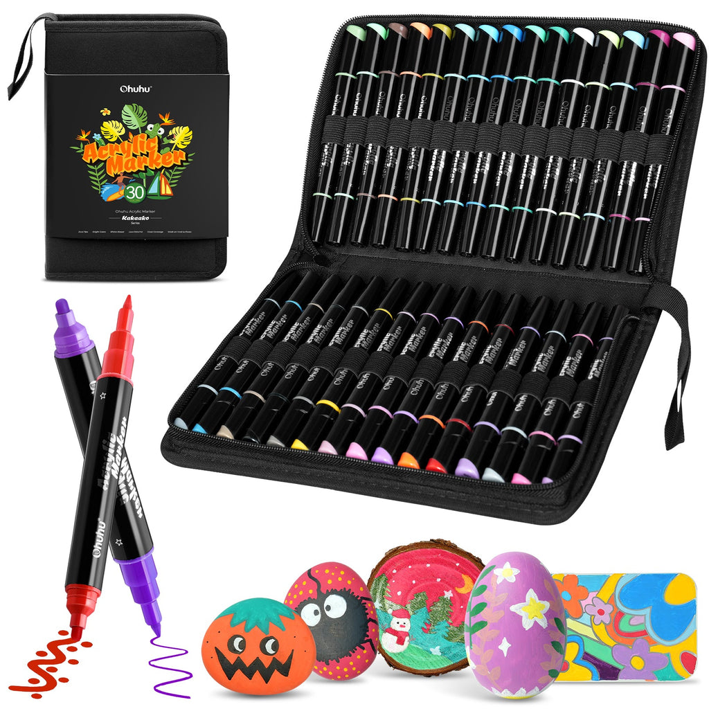 Ohuhu Dual Nib Waterproof Acrylic Pen 30 Colors (Mexico Domestic Shipping)