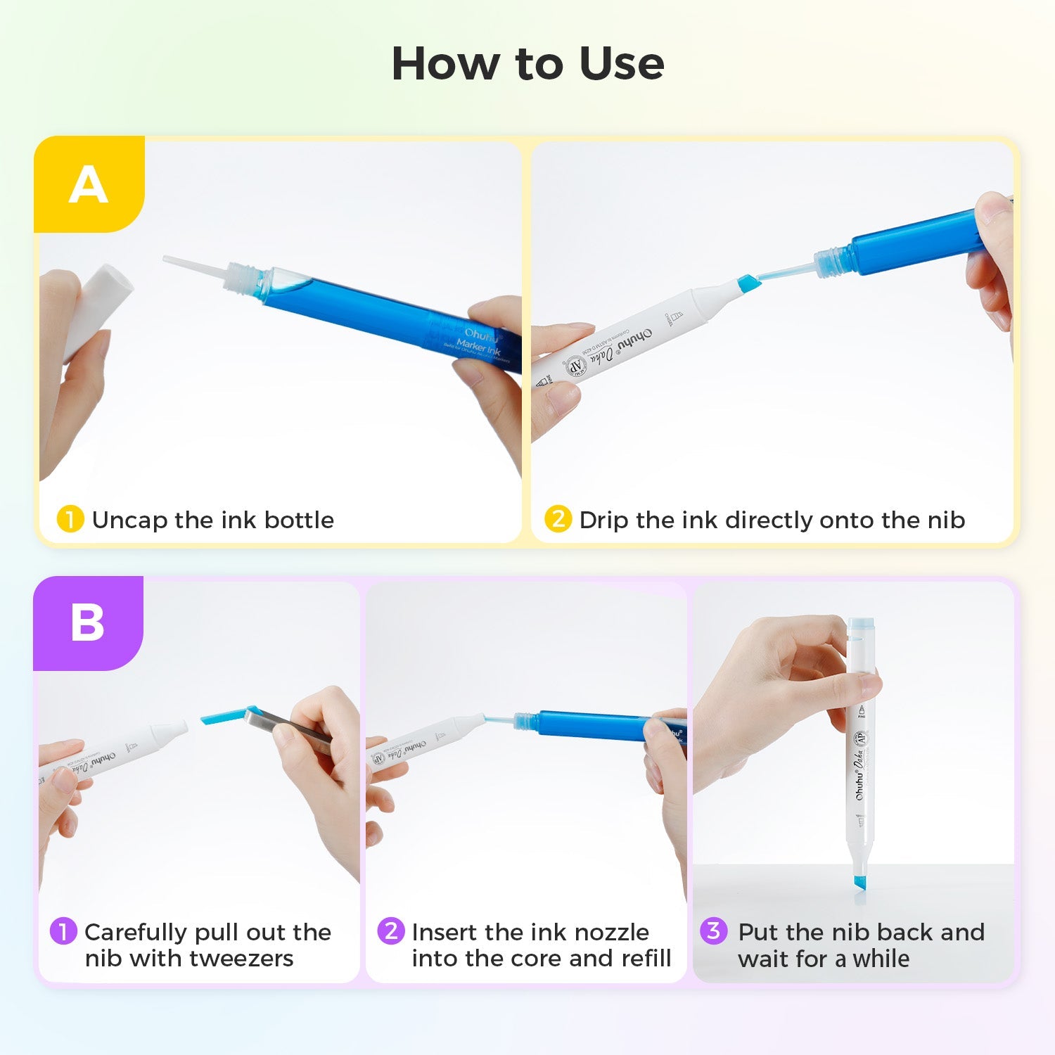 Ohuhu Marker Ink E610 / E060 Refill for Alcohol marker