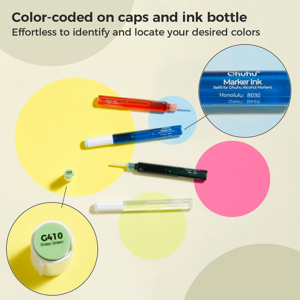 Ohuhu Marker Ink E610 / E060 Refill for Alcohol marker