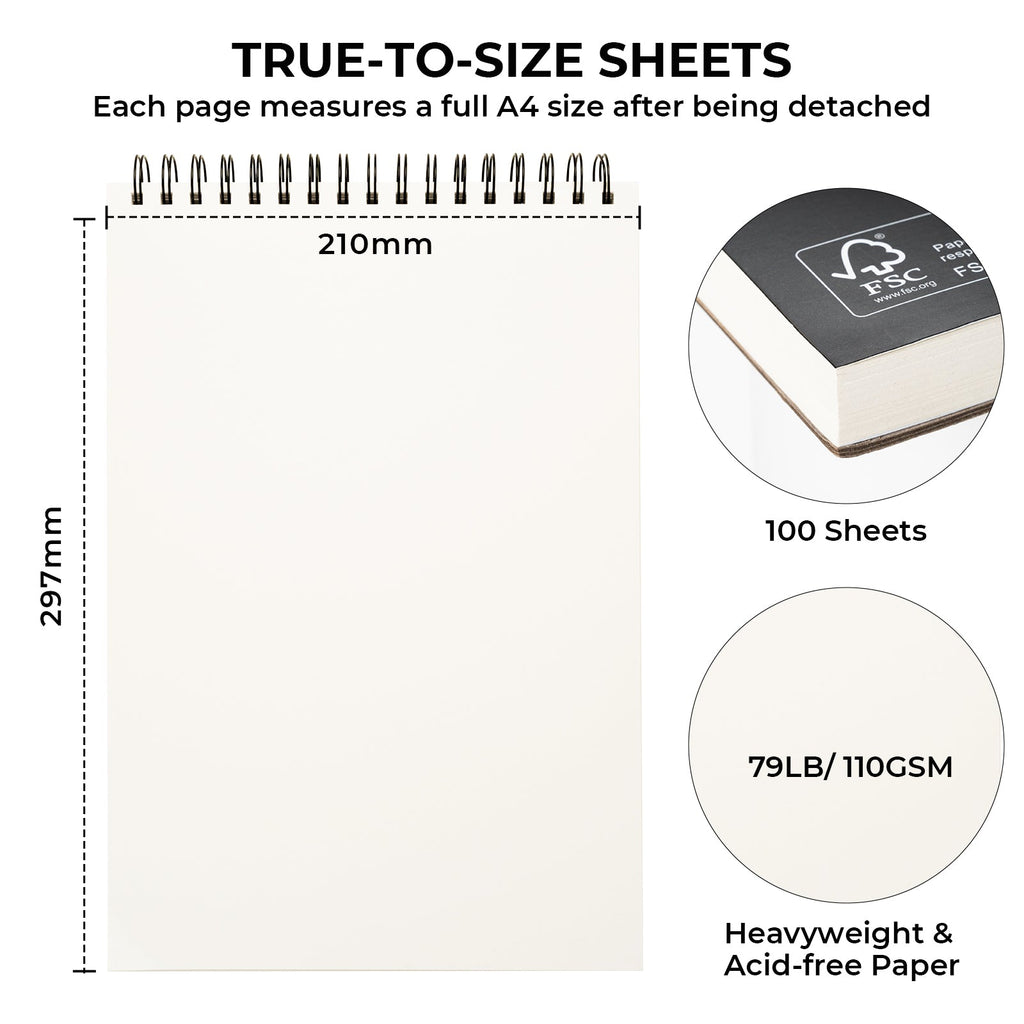 Ohuhu Tear Resistant Bamboo Fiber Drawing Sketchbook