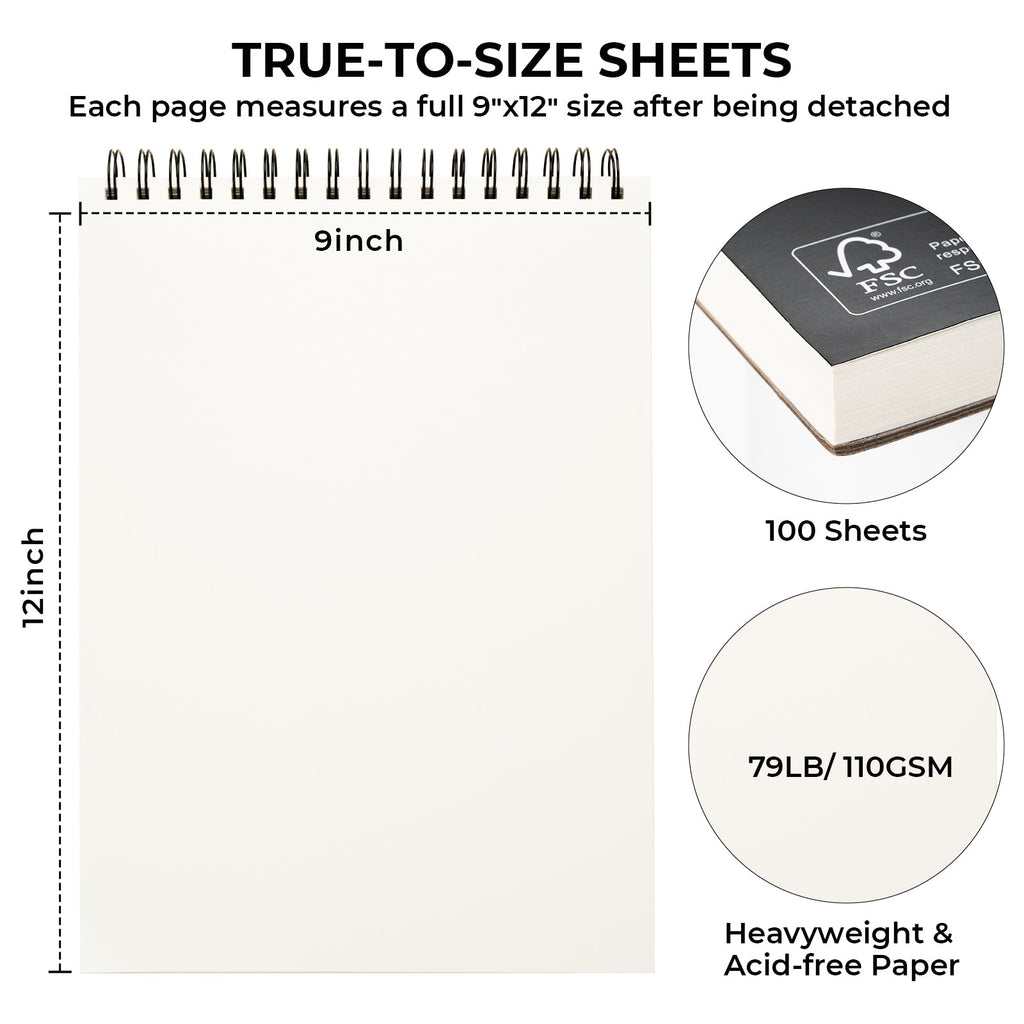 Ohuhu Tear Resistant Bamboo Fiber Drawing Sketchbook