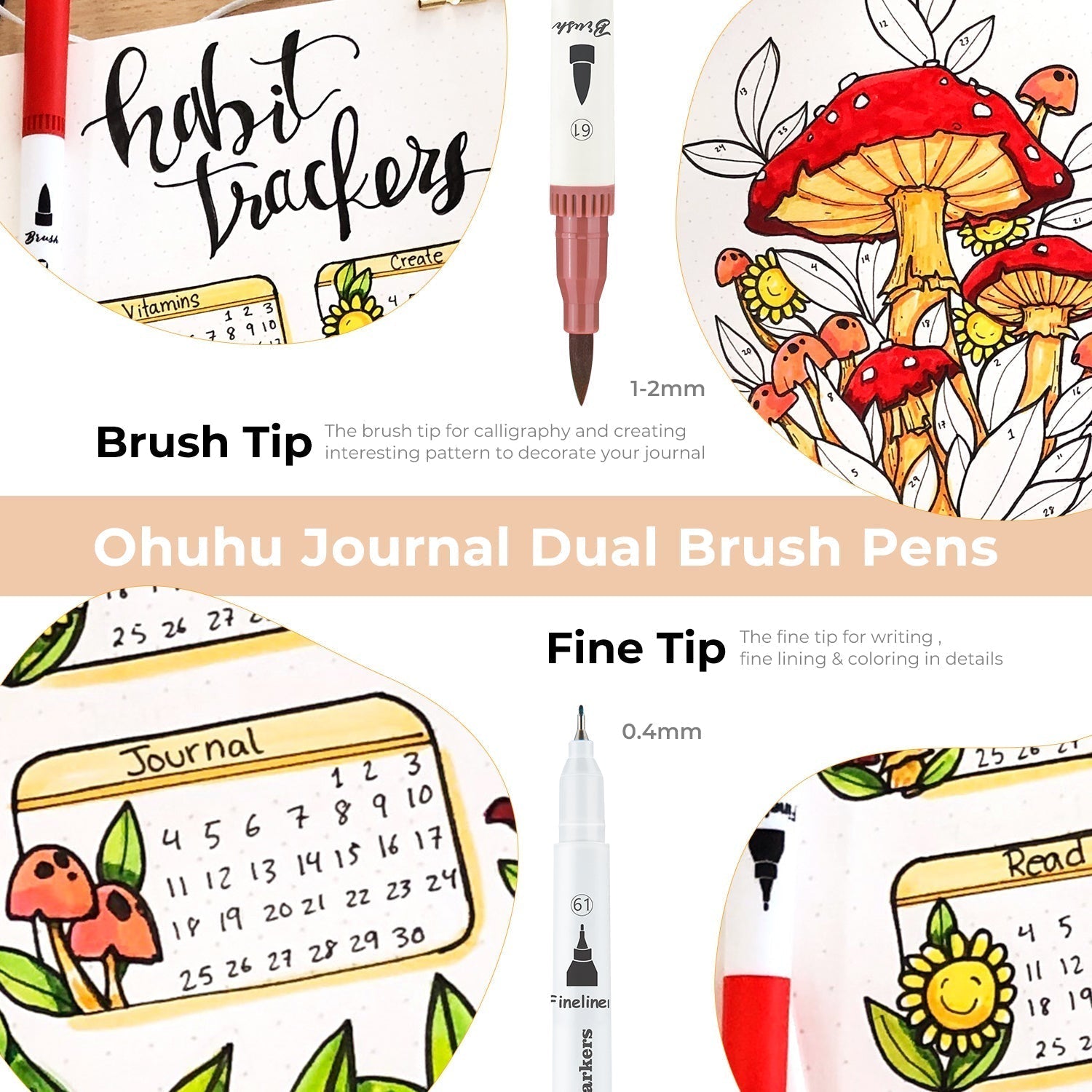 Ohuhu Maui 120 Colors Dual Tips Water Based Art Markers, Brush & Fineliner(Australia Domestic Shipping)
